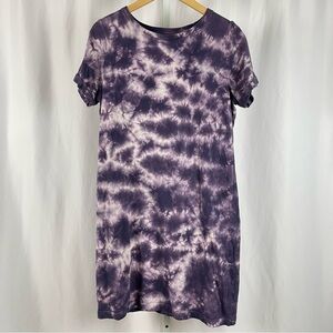 Sonoma Medium Tie Dye T Shirt Dress Crewneck Boho Casual Lounge Jewel Tone